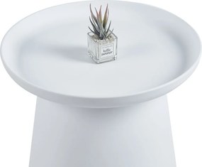 Dekorstudio Okrúhly plastový kávový stolík 50cm - biely