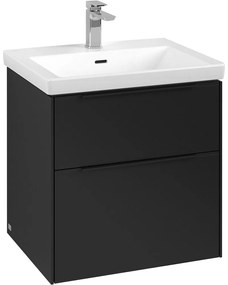 VILLEROY &amp; BOCH Subway 3.0 závesná skrinka pod umývadlo, 2 zásuvky, 572 x 478 x 429 mm, Volcano Black, C57801VL