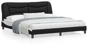 Rám postele s LED svetlom čierno-biely 180x200 cm umelá koža 3214189