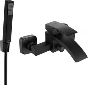 Mexen Libra R77 vaňová batéria so sprchovou súpravou, čierna - 74513R77-70