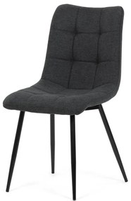 Židle jídelní DCL-193 GREY2, šedá látka, černé kovové nohy