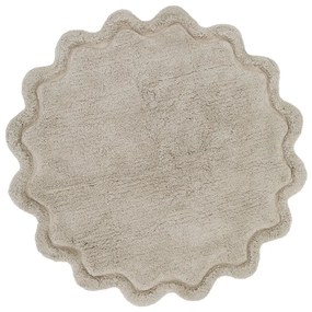 Béžový umývateľný ručne tkaný bavlnený okrúhly koberec ø 110 cm Sweet April Lin – Nattiot