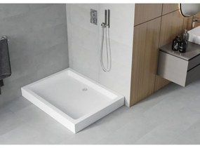 Mexen Rio, obdĺžniková sprchová vanička 120x80x14 cm + chrómový sifón, biela, 45108012