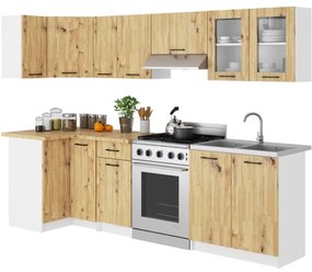 Horná kuchynská skrinka OLIWIA W80 H580 biela / dub artisan