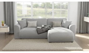 Svetlosivá zamatová rohová pohovka (variabilná) Lorine – Ropez