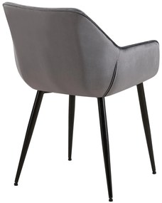 Set 2 jedálenských stoličiek Vessa zamat - tmavošedá
