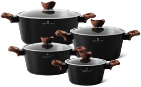 Dizajnová 8-dielna sada hrncov čierno-hnedá