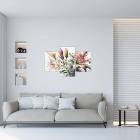 Obraz - Ľalia, ilustrácie (90x60 cm)