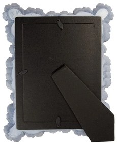 Modrý fotorámik zdobený kvetmi - 22*3*27 cm / 13*18 cm