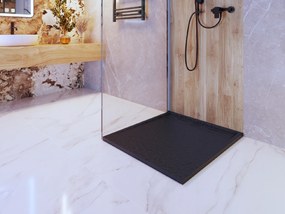 Gamma Erga Almac, SMC sprchová vanička 90 x 80 x 3 cm, čierna matná, ERG-GMA-AL-8090BK