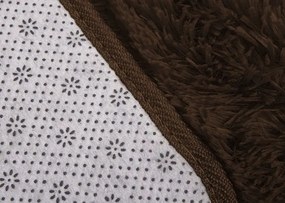 Protišmykový koberec SHAGGY tmavohnedý