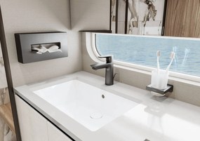 Hansgrohe AddStoris, zásobník na kozmetické vreckovky, kartáčovaný čierny chróm, HAN-41774340