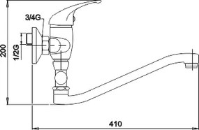 Novaservis Metalia 55 Paneláková batéria bez príslušenstva 100 mm, chróm, 55033/1,0