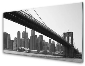 Obraz na skle Most mesto architektúra 140x70 cm