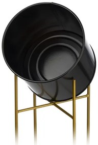 Stojan na kvety 75x17 cm čierna/zlatá