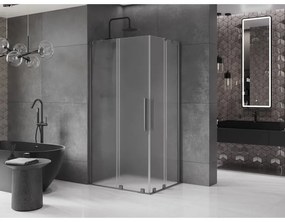 Mexen Velar Duo, sprchový kút s posuvnými dverami 100 x 90 cm, 8mm sklo námraza, grafit brúsený, 871-100-090-32-66