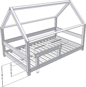 Biela drevená detská posteľ Benlemi Lucky, 80 x 160 cm
