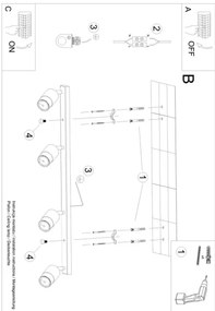Sollux SL.1067 - Bodové svietidlo NERO 4xGU10/40W/230V čierna/lesklý chróm