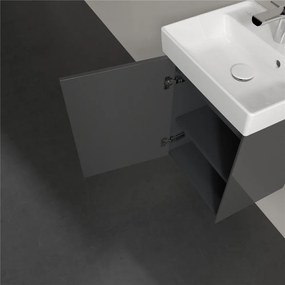VILLEROY &amp; BOCH Collaro závesná skrinka pod umývadielko, 1 dvierka, pánty vľavo, 410 x 344 x 546 mm, Glossy Grey, C00500FP