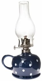 Petrolejová lampa Bodka, 14,7 x 28 x 11 cm, modrá