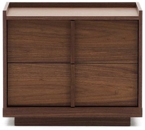 Tmavohnedý nočný stolík v dekore orecha Onix – Kave Home