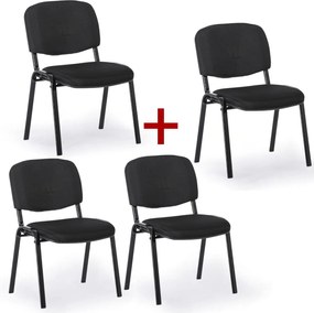 Konferenčná stolička VIVA PLUS 3+1 ZADARMO - čierne nohy, čierna