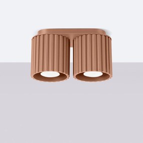 Stropné svietidlo Aura, 2x hnedé hliníkové tienidlo, (10 cm)