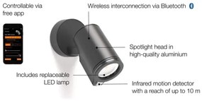 STEINEL 058630 - LED Vonkajšie svietidlo so senzorom SPOT ONE 1xGU10/7W/230V IP44