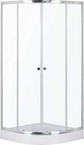 Novoterm Štvrťkruhový sprchovací kút NV-Leo 80x80 chróm/transparent + vanička