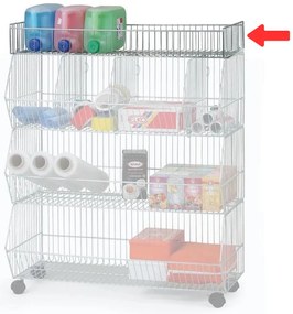 Horná drôtená polica pre stohovacie koše, 600 mm