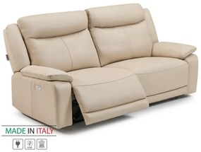 Kožená pohovka CONTINENTAL s elektrickou funkciou relax 3P, elektrické, cappuccino (cappuccino 313)