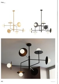 Redo 01-2735 - Luster na tyči PLATO 8xG9/10W/230V zlatý