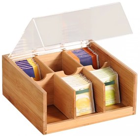 Kesper Škatuľka na čaj, organizér so 6 priehradkami, bambusový