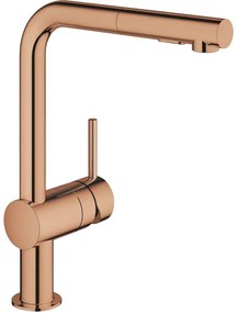 GROHE Minta páková drezová batéria s vyťažiteľnou sprškou s prepínaním, 2jet, výška výtoku 295 mm, Warm Sunset, 30274DA0