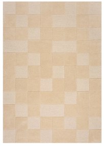 Béžový vlnený koberec 290x200 cm Checkerboard - Flair Rugs