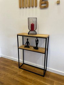 Dekorstudio Konzola LOFT dubová 60x80x20cm dvojpolicová