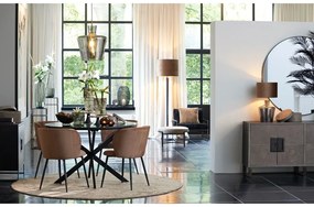 Hnedá zamatová jedálenská stolička Elyna - Light &amp; Living