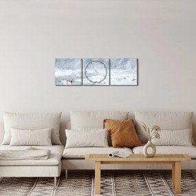 Obraz labutí (s hodinami) (90x30 cm)