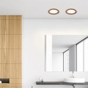 LED podhľadové svietidlo WOODY SPOT LED/16,5W/230V 4000K orech Ø18,5 cm