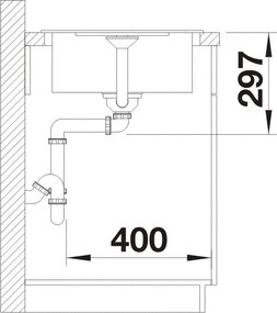 Blanco Metra 45 S Compact, silgranitový drez 680x500x190 mm, 1-komorový, čierna, BLA-525912