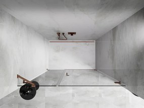 Mexen Lunar-B, otočné sprchové dvere pravé 150 cm, 8mm číre sklo, medený matný profil, 832S-150-050-65-00-P