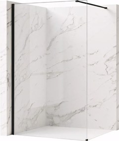 Bezrámová sprchová zastena REA FLEXI BLACK 80 cm, čierna/transparent - bez vaničky