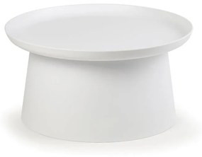 Plastový kávový stolík FUNGO, priemer 700 mm, biely
