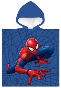 Aptex DETSKÝ BAVLNENÝ PONČO UTERÁK S KAPUCŇOU SPIDERMAN 50X100 CM VZOROVANÝ