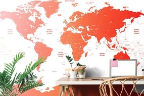 Tapeta mapa sveta s jednotlivými štátmi v červenej farbe - 375x250