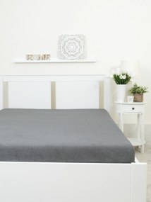 Froté plachta do postieľky 70 × 140 cm - tmavo sivá