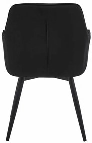 Jedálenská otočná stolička JORK360 zamatová, čierna (čierne nohy)