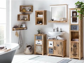 furniture-nabytek.cz - Masívna umývadlová skrinka Pune z mangového dreva, lakovaná, viacfarebná – 68×30×63 cm