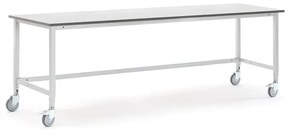Mobilný dielenský stôl MOTION, manuálne nastaviteľný, 2500x800 mm