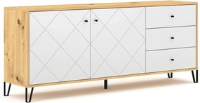Vintino Komoda CELIA – 183 cm, dub Artisan/biela